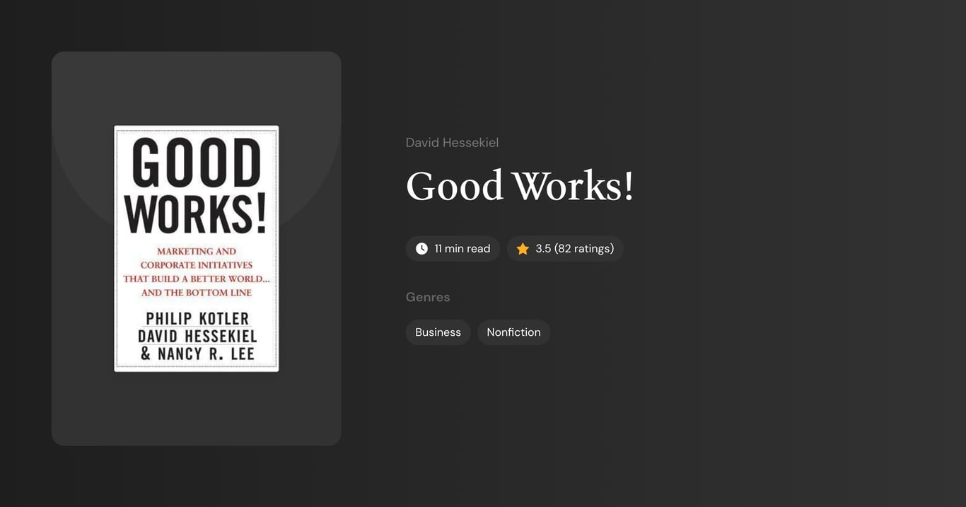 Good Works! Book Summary