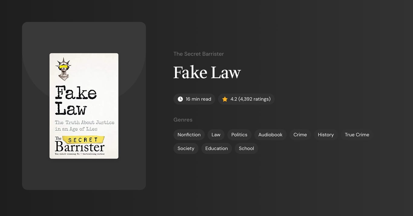 Fake Law Book Summary