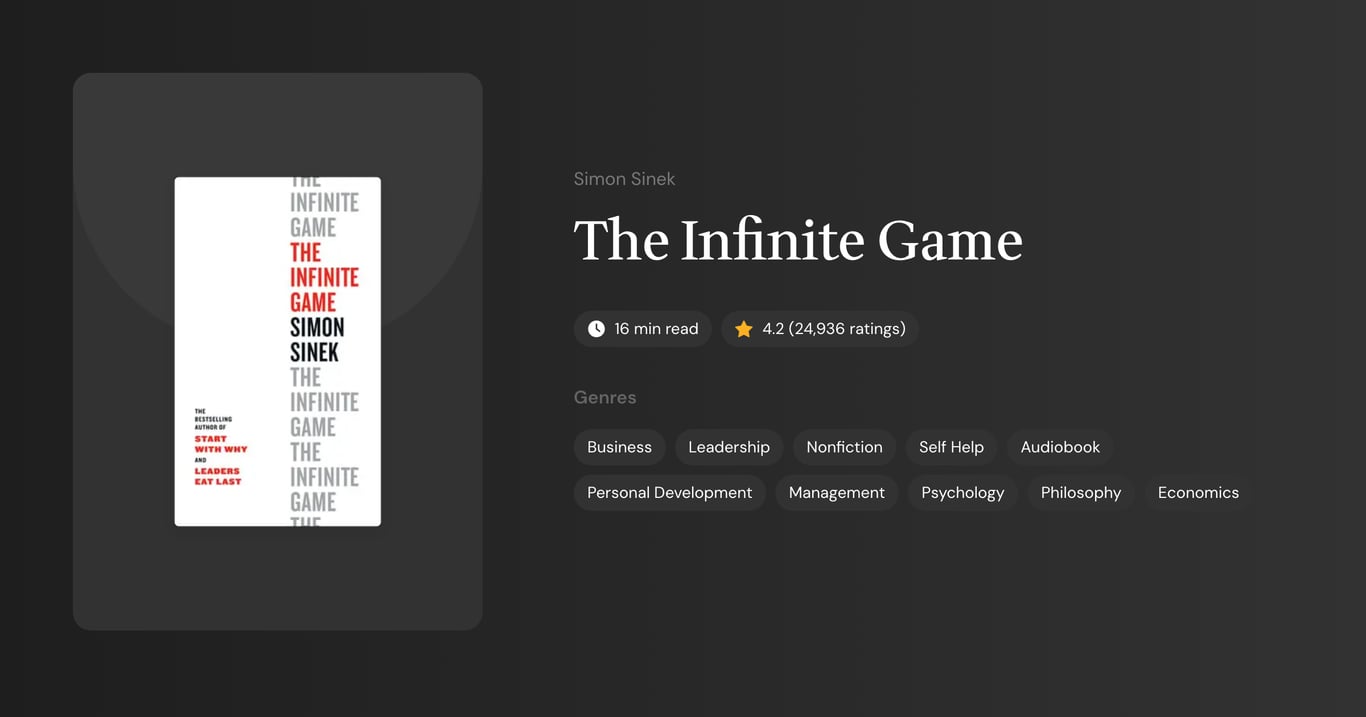 The Infinite Game Book Summary