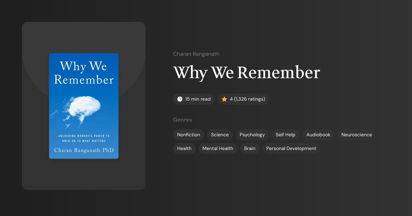 Why We Remember Book Summary