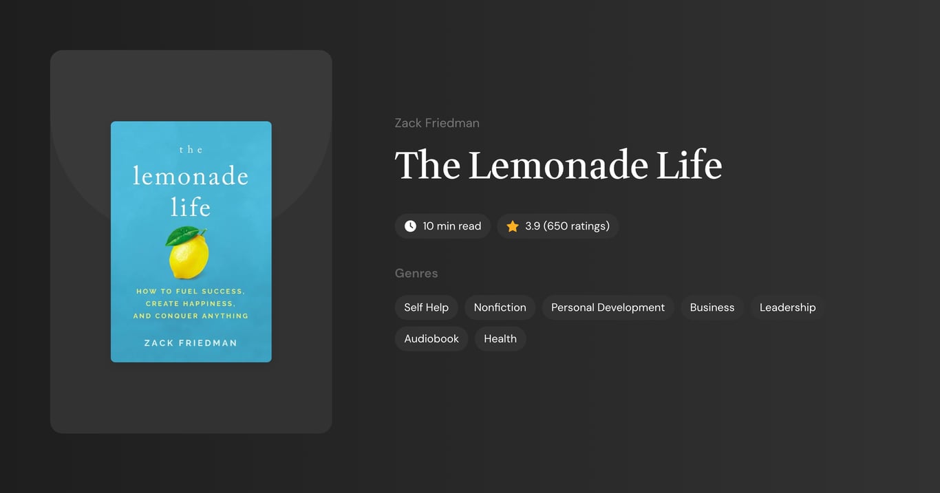 The Lemonade Life Book Summary