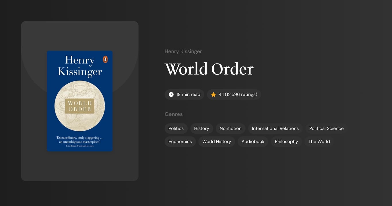 World Order Book Summary