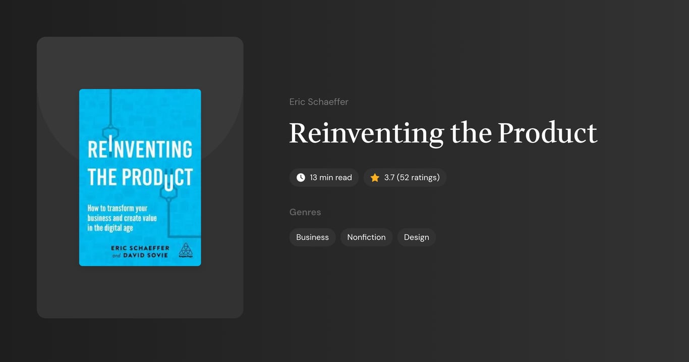 Reinventing the Product Book Summary