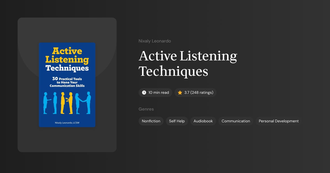 Active Listening Techniques Book Summary