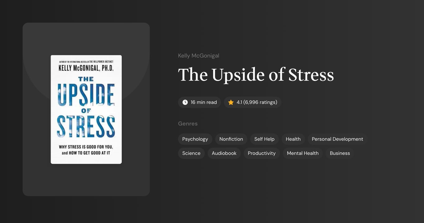 The Upside of Stress Book Summary