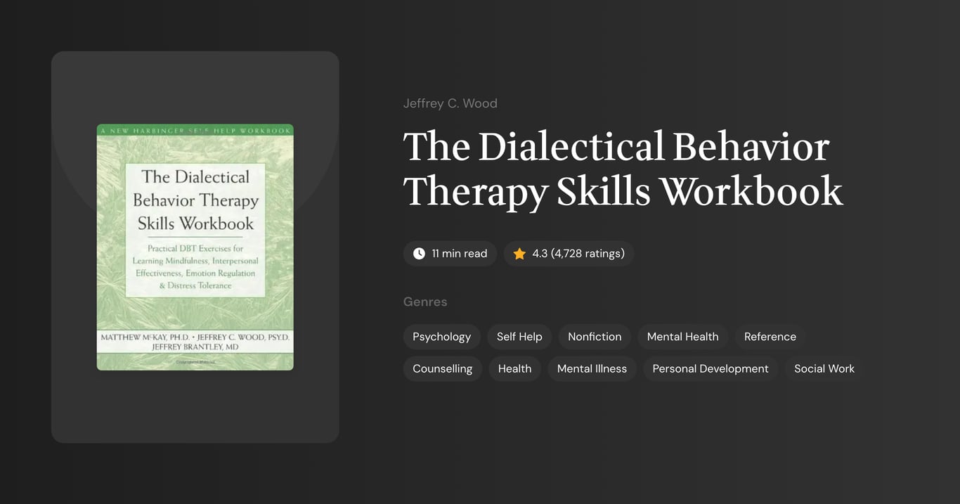 The Dialectical Behavior Therapy Skills Workbook Book Summary