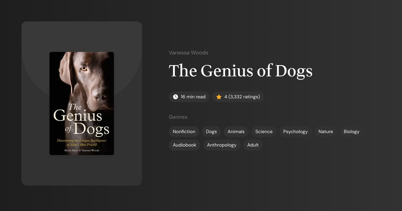 The Genius of Dogs Book Summary