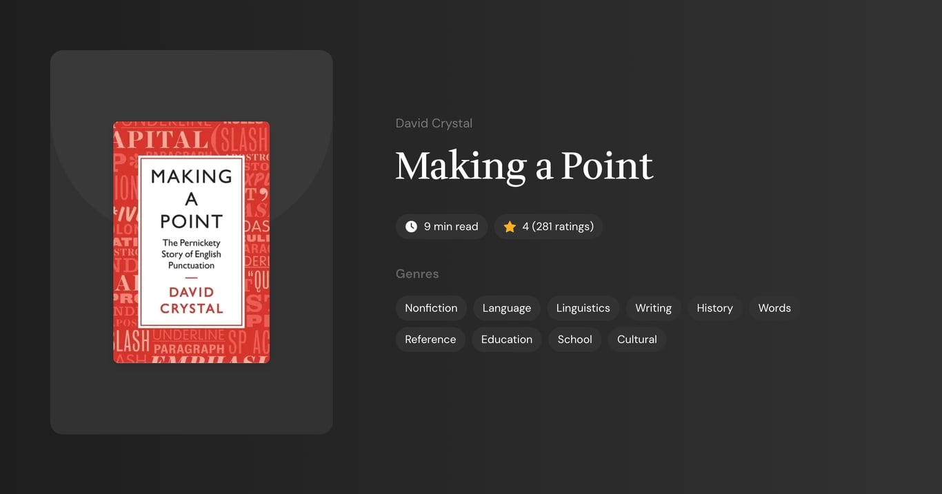 Making a Point Book Summary