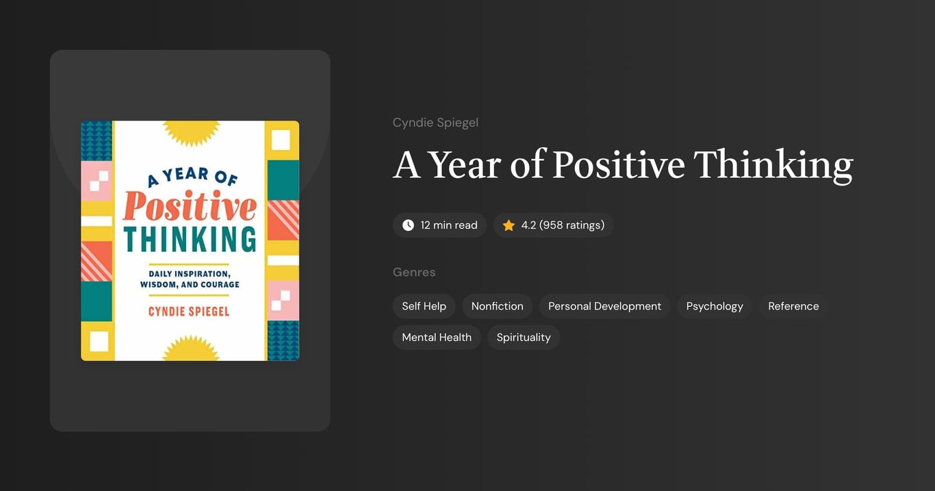 A Year of Positive Thinking Book Summary