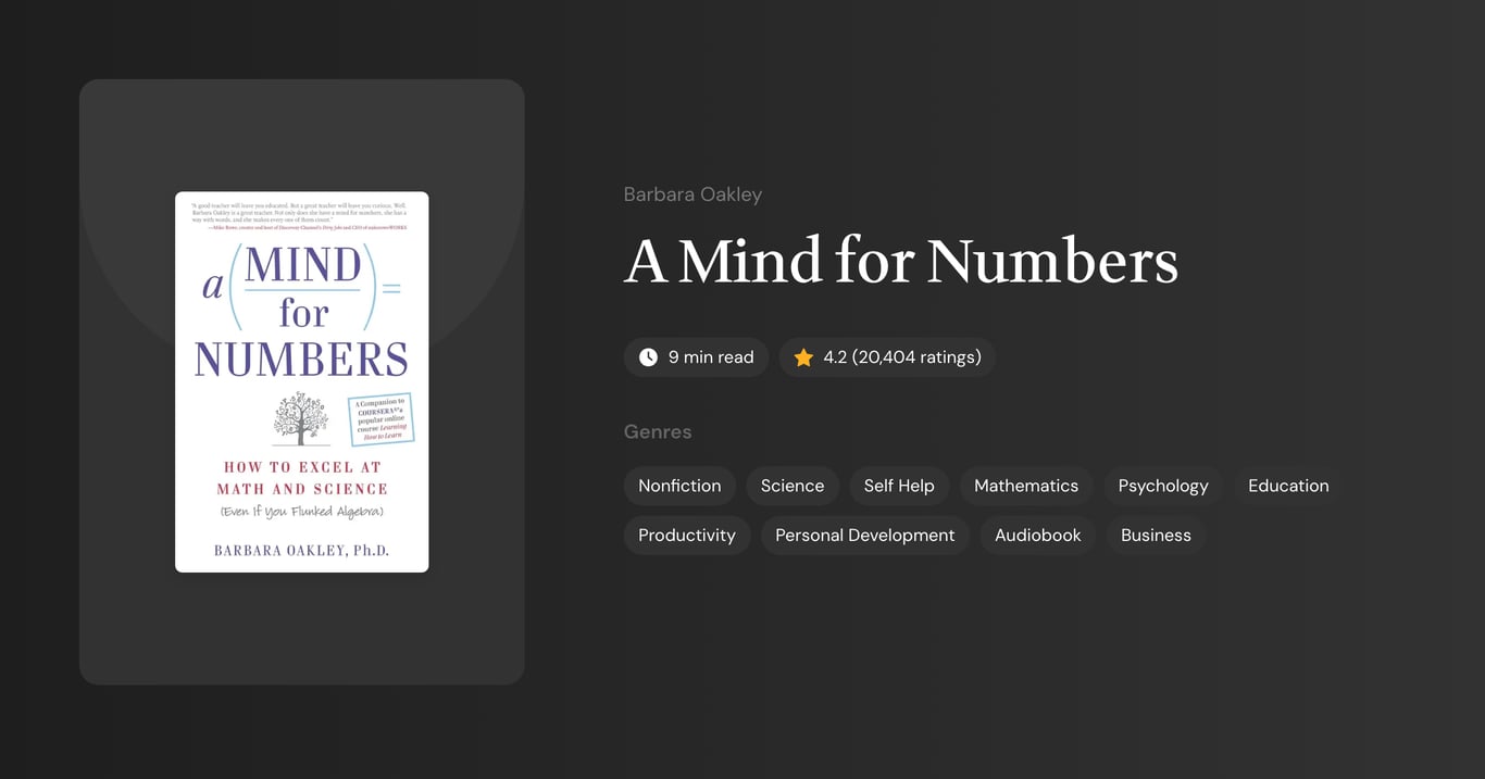 A Mind for Numbers Book Summary