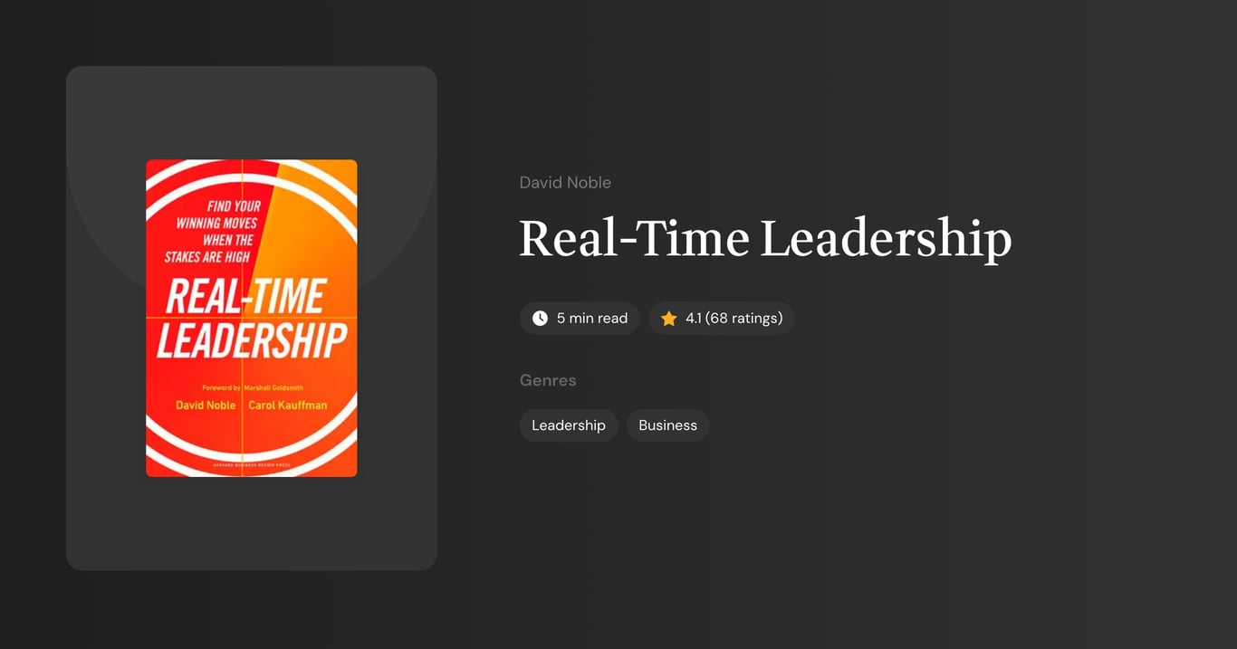 Real-Time Leadership Book Summary