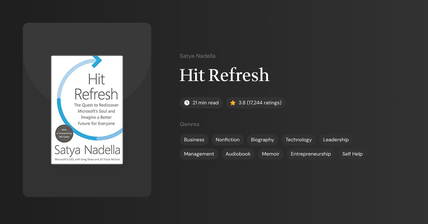 Hit Refresh Book Summary