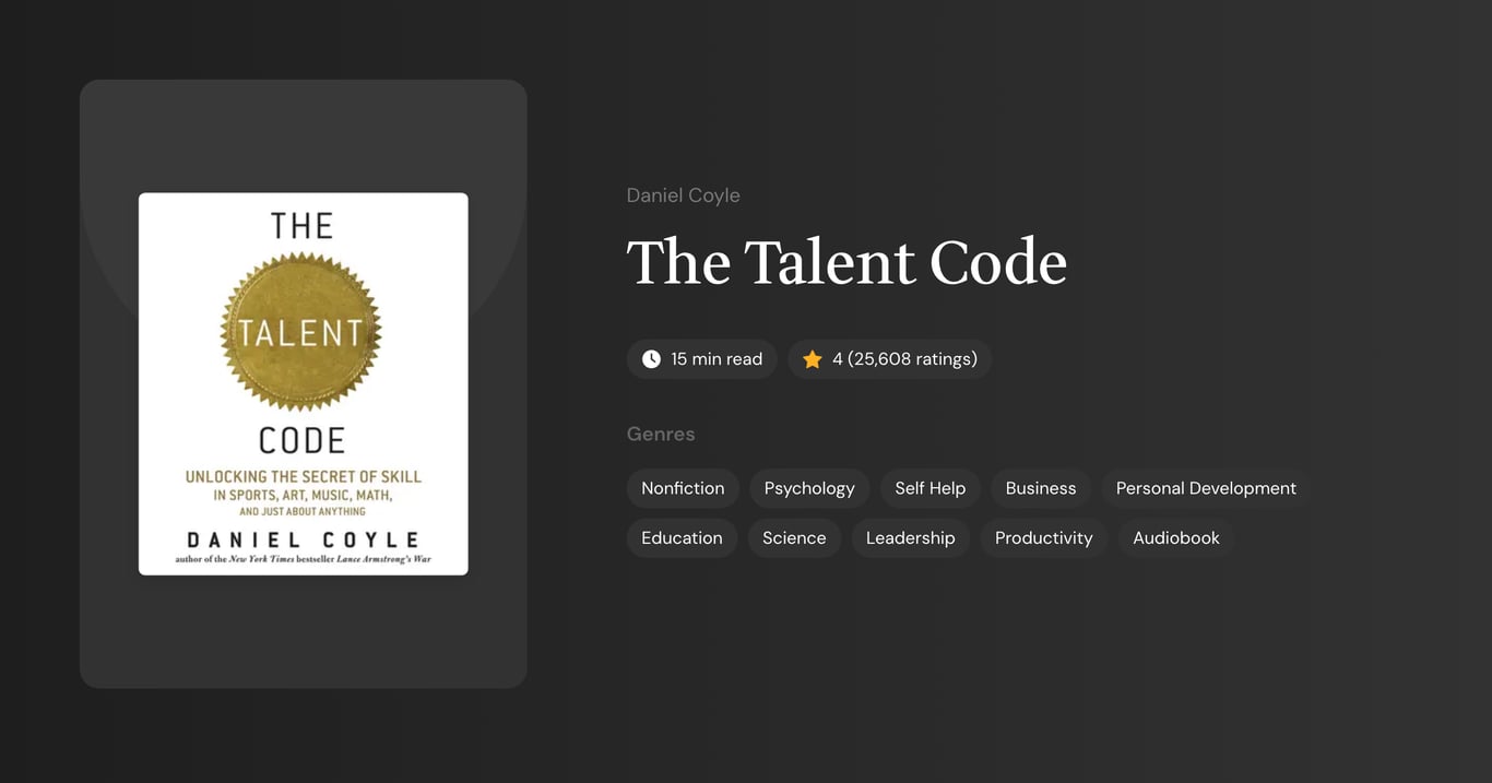 The Talent Code Book Summary