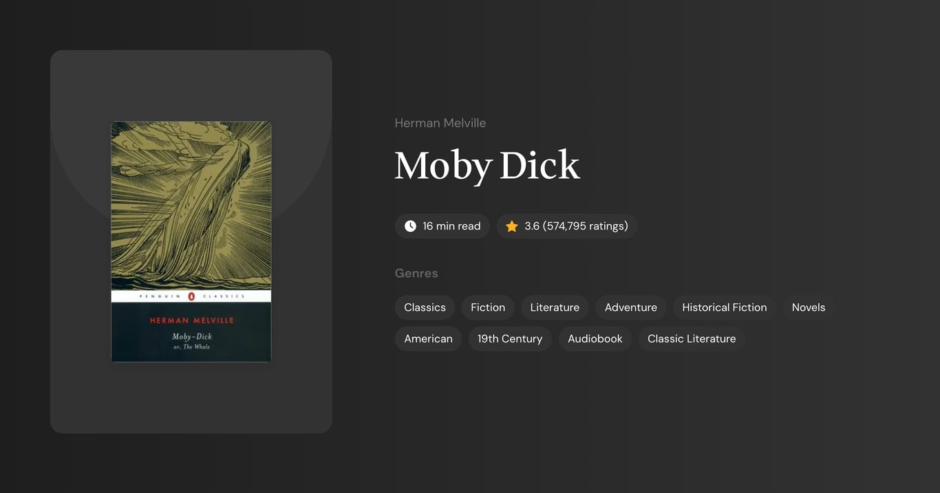 Moby Dick Book Summary