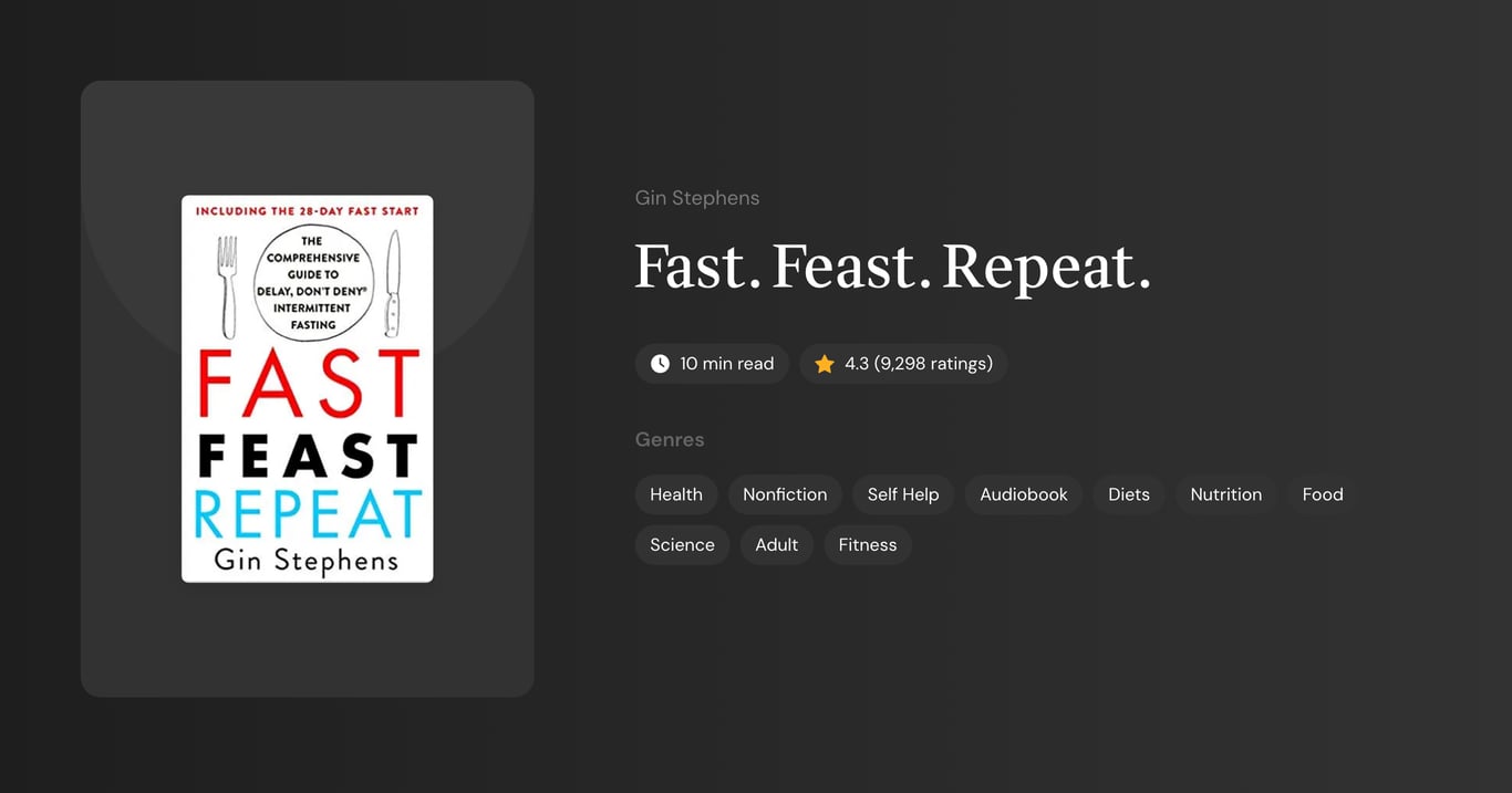 Fast. Feast. Repeat. Book Summary