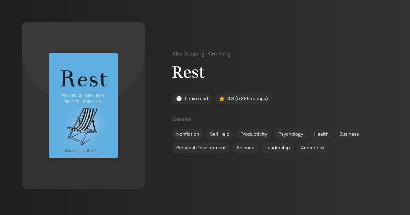 Rest Book Summary
