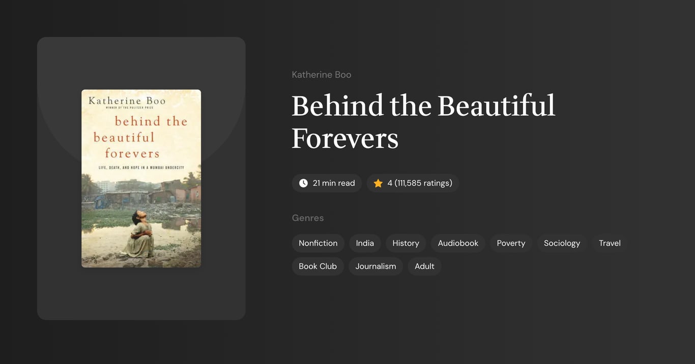 Behind the Beautiful Forevers Book Summary