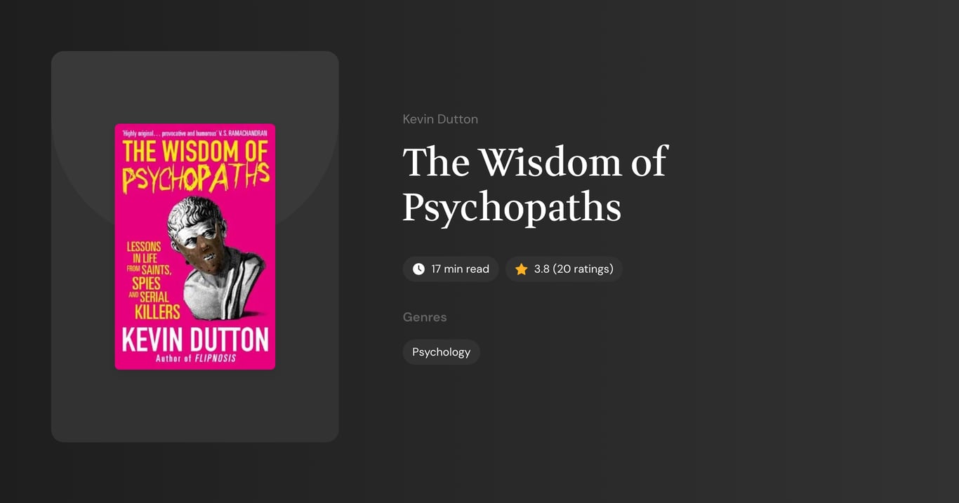 The Wisdom of Psychopaths Book Summary