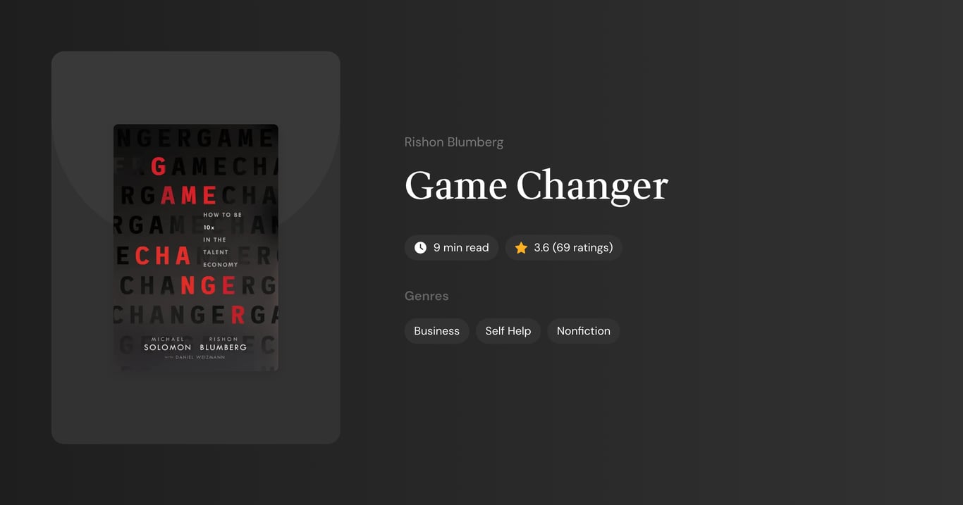 Game Changer Book Summary