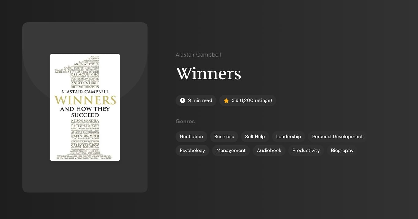 Winners Book Summary
