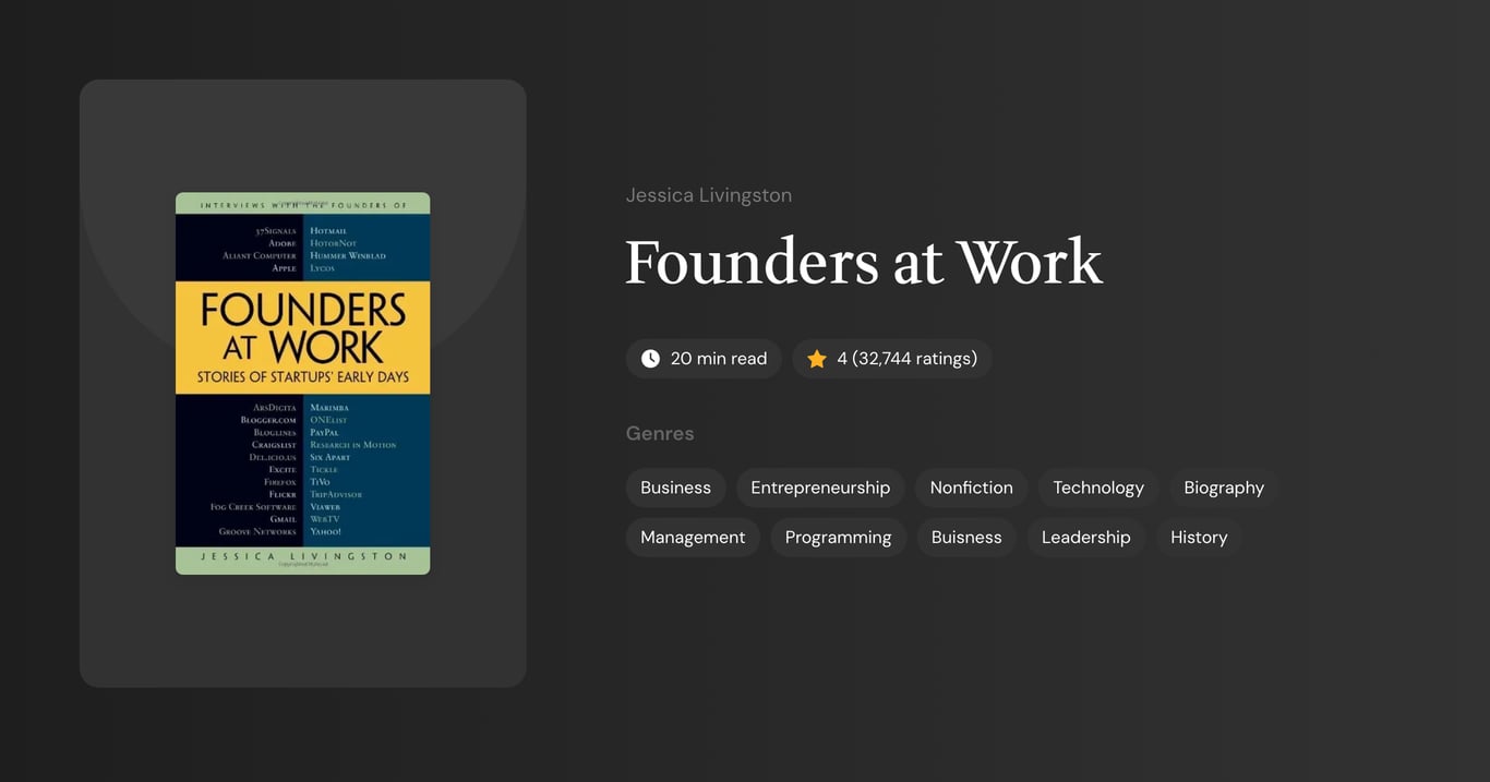 Founders At Work Book Summary