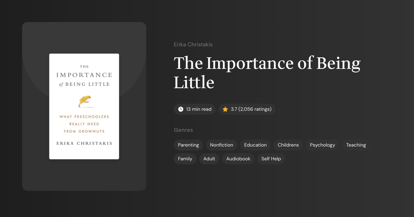 The Importance of Being Little Book Summary