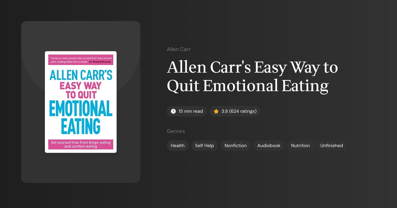 Allen Carr's Easy Way to Quit Emotional Eating Book Summary