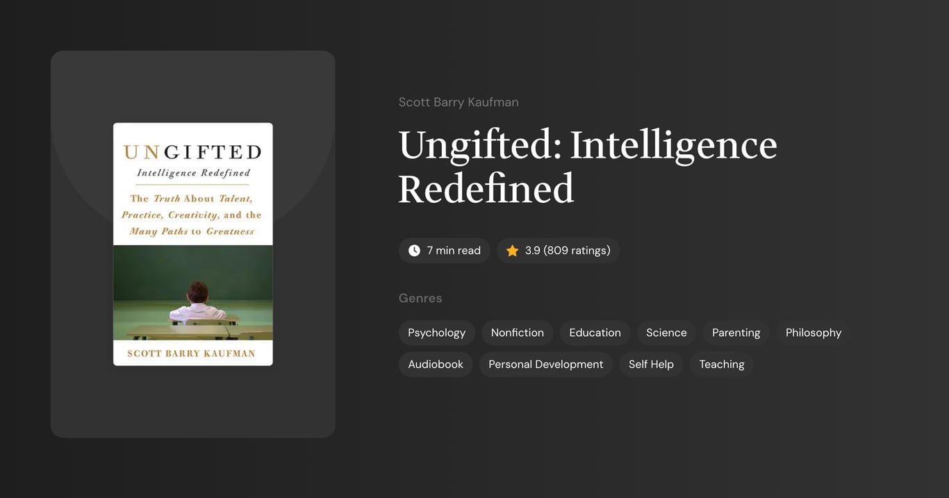 Ungifted: Intelligence Redefined Book Summary
