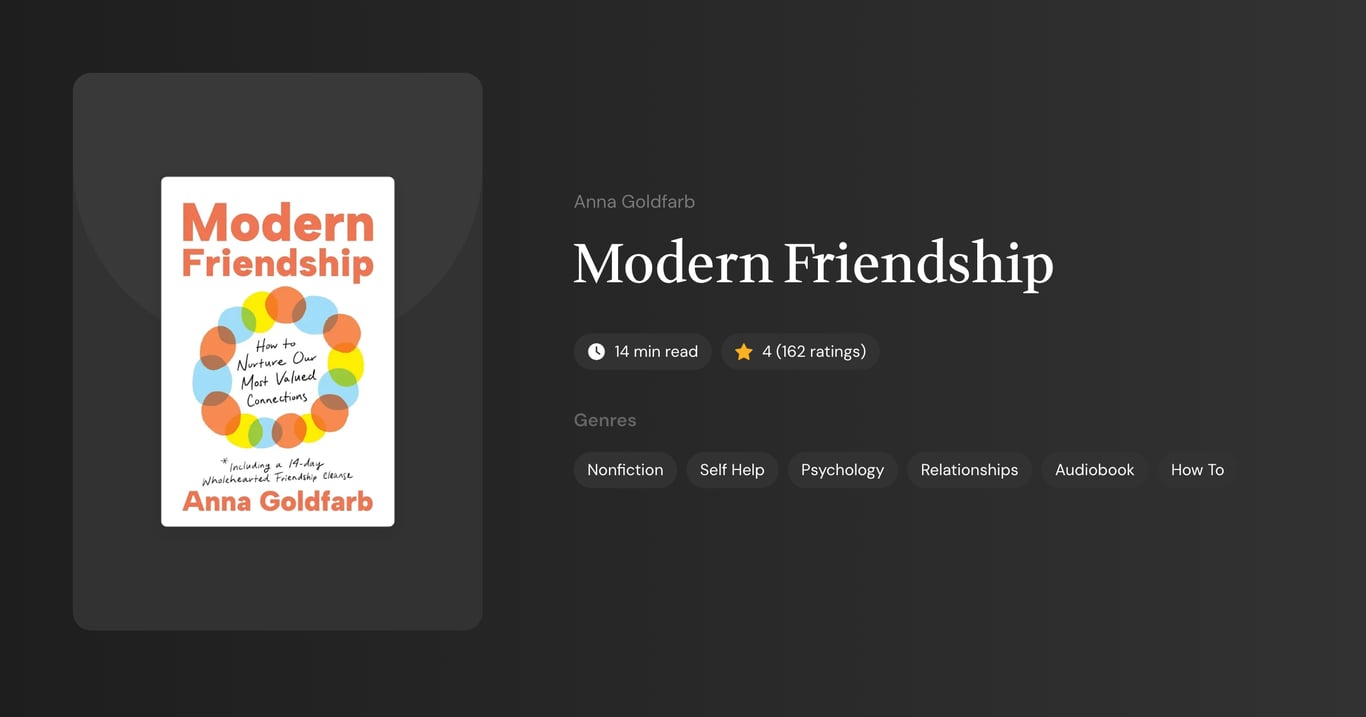 Modern Friendship Book Summary