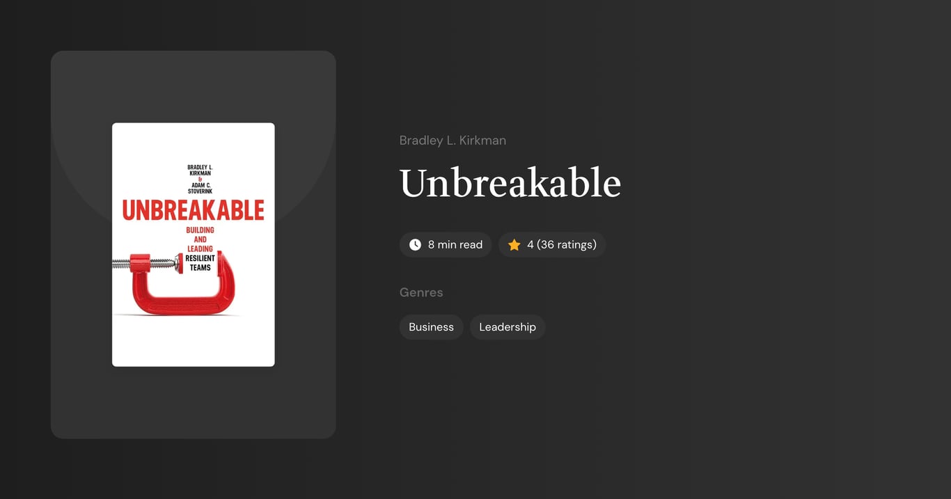 Unbreakable Book Summary