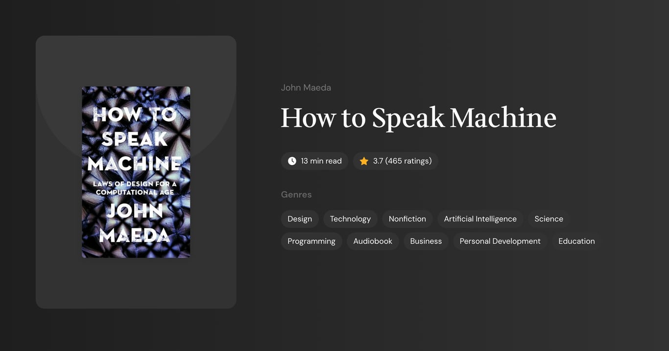 How to Speak Machine Book Summary