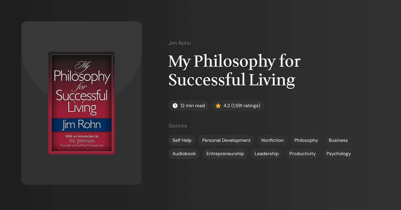 My Philosophy for Successful Living Book Summary
