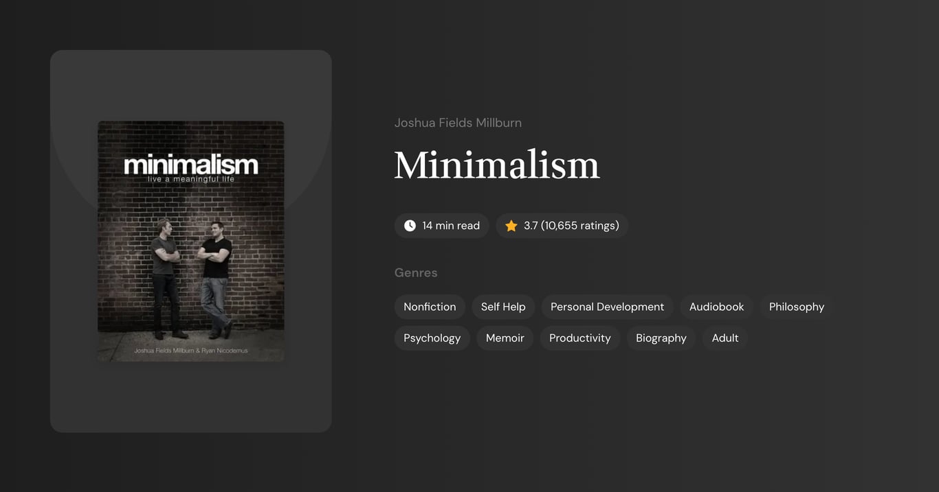 Minimalism Book Summary