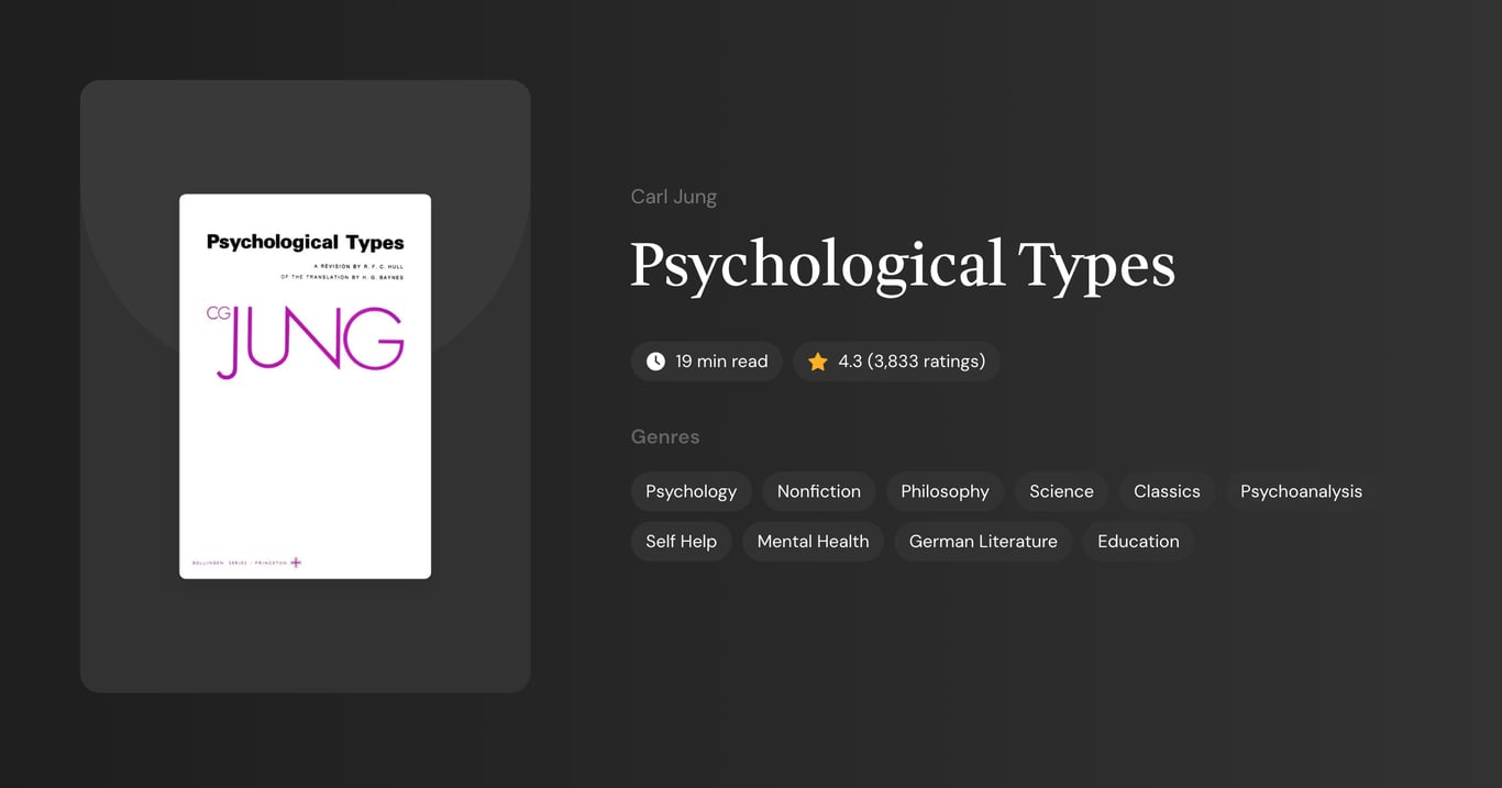 Psychological Types Book Summary