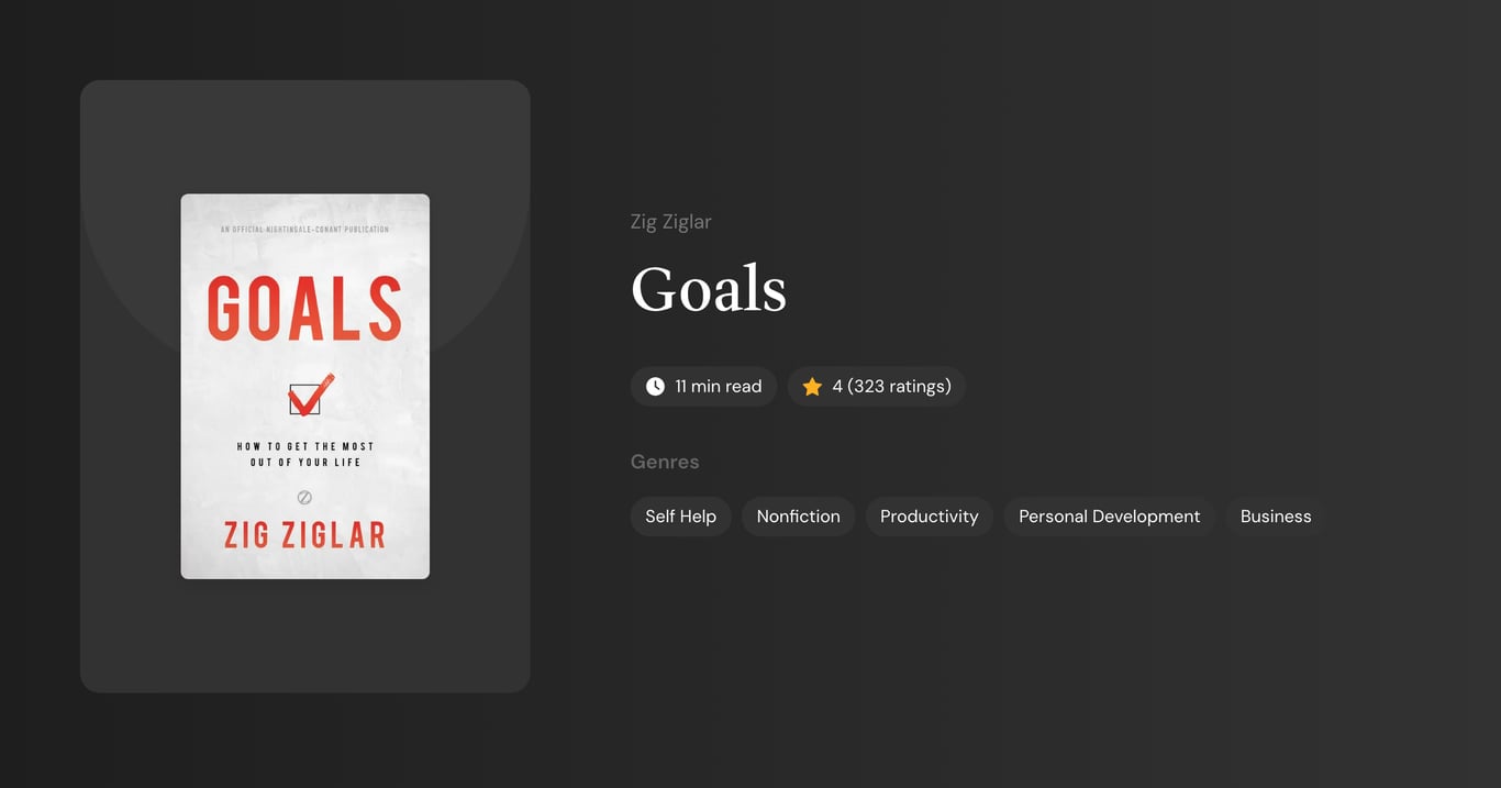 Goals Book Summary