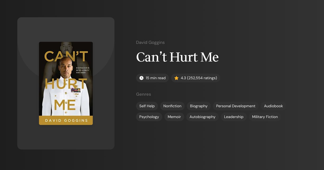 Can’t Hurt Me Book Summary