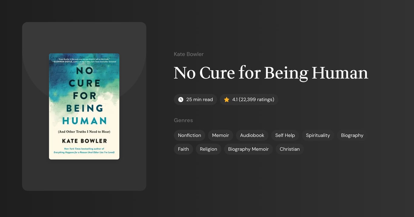 No Cure for Being Human Book Summary