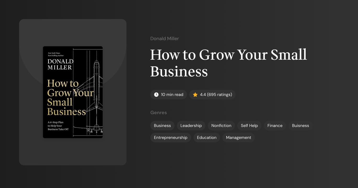 How to Grow Your Small Business Book Summary