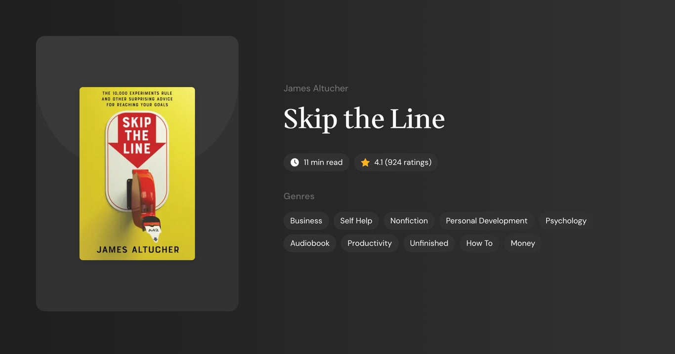 Skip the Line Book Summary