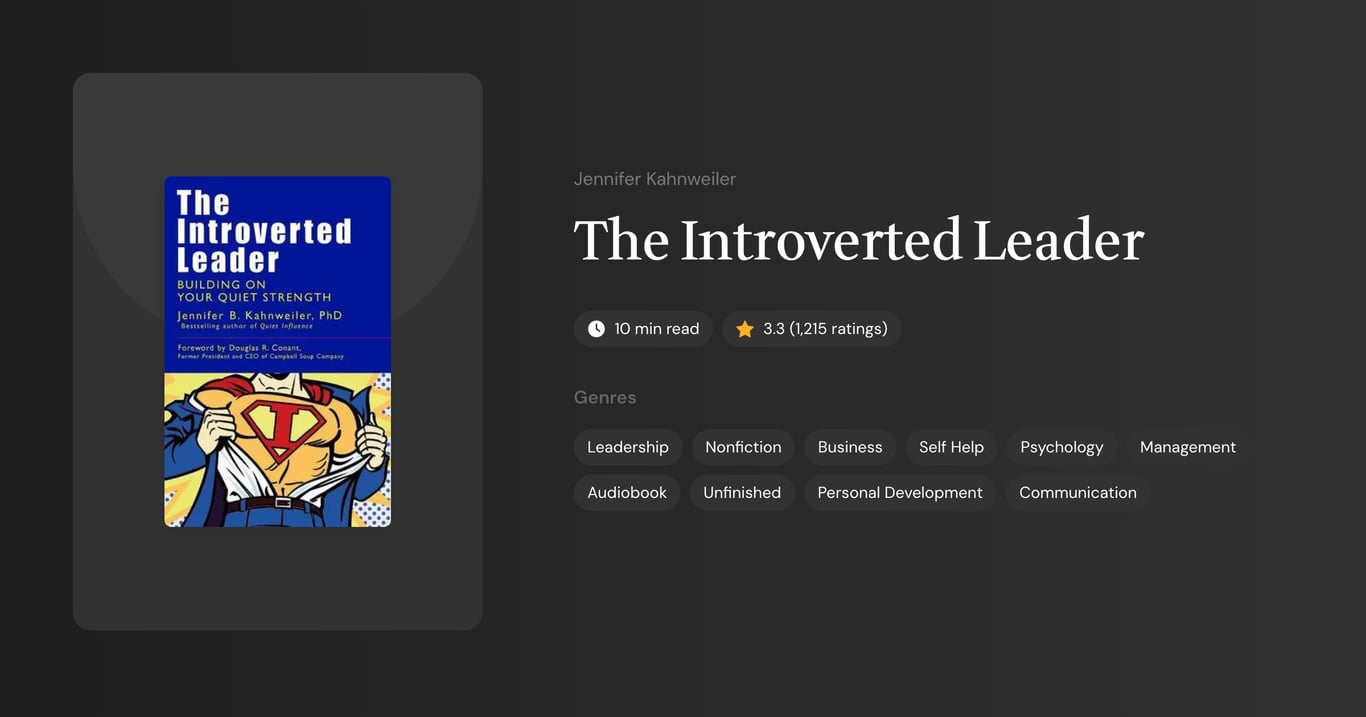 The Introverted Leader Book Summary