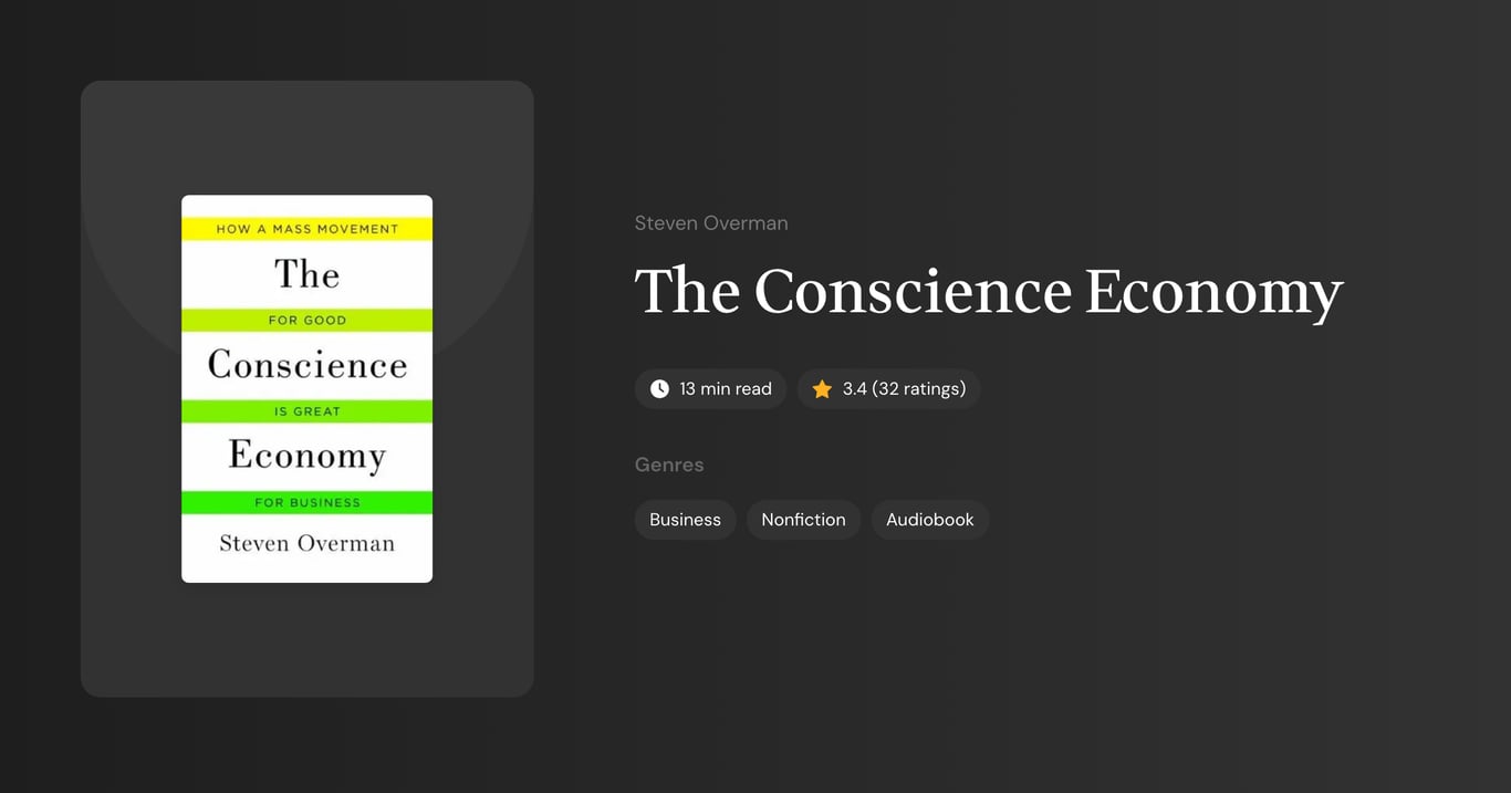 The Conscience Economy Book Summary