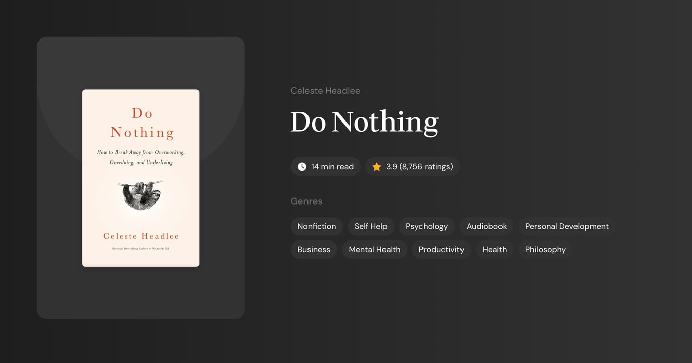 Do Nothing Book Summary