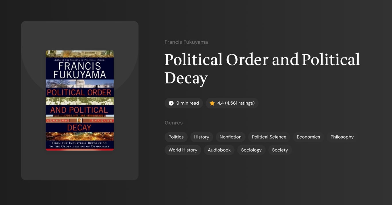 Political Order and Political Decay Book Summary