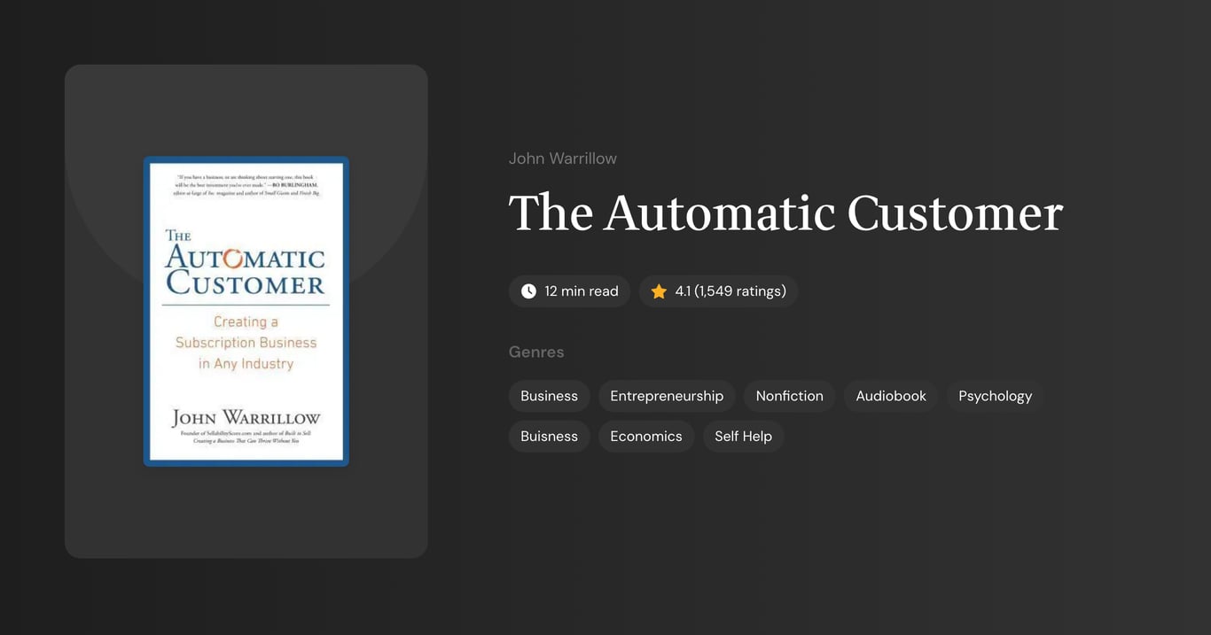 The Automatic Customer Book Summary