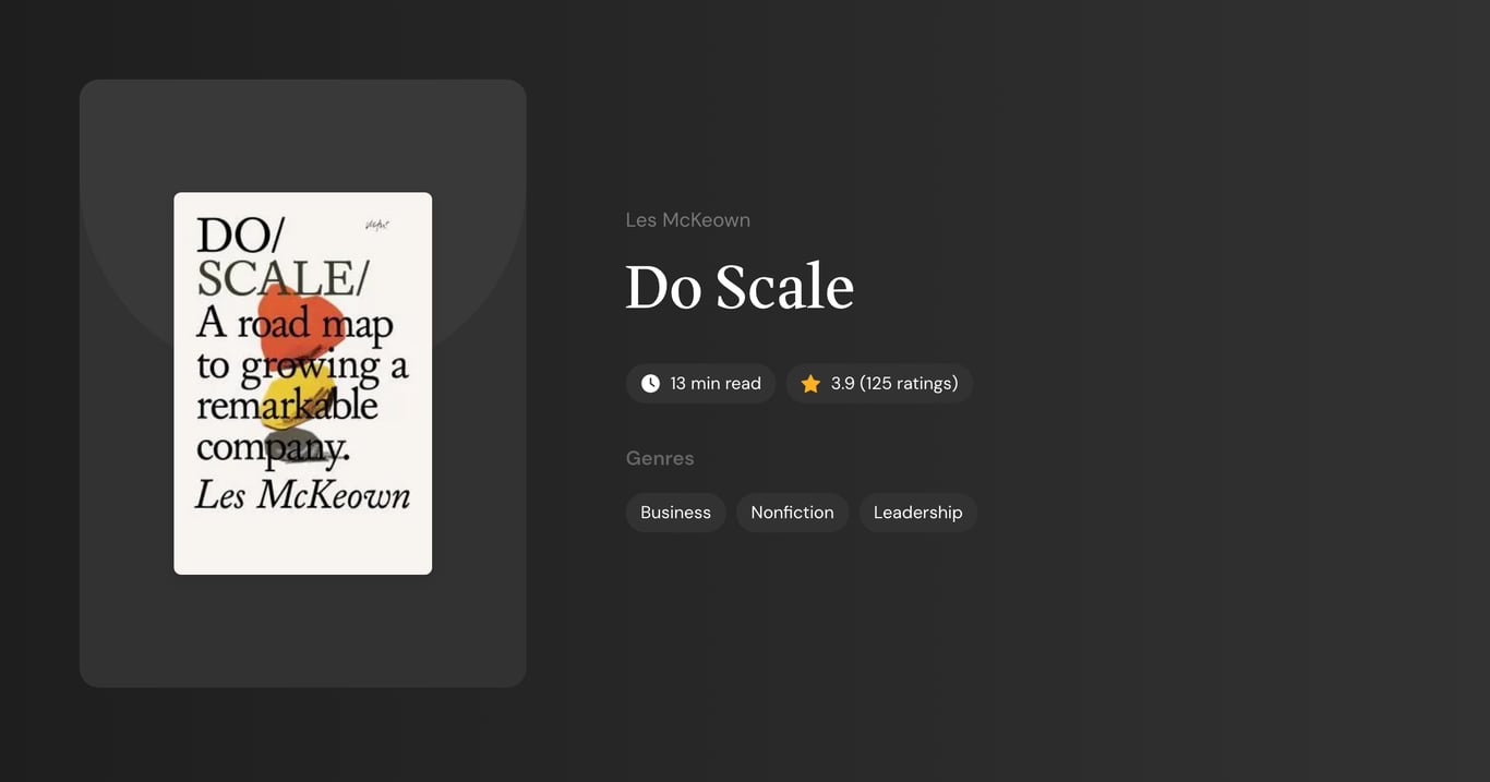 Do Scale Book Summary