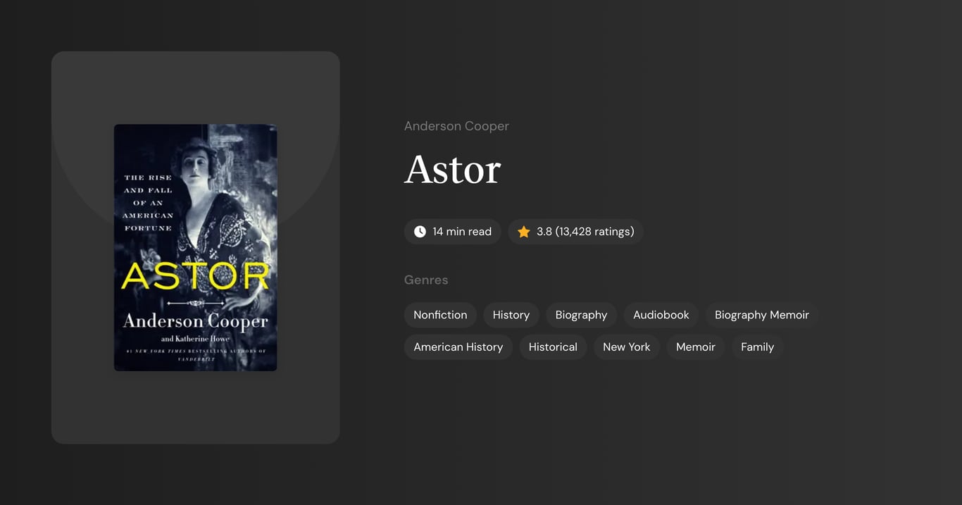 Astor Book Summary