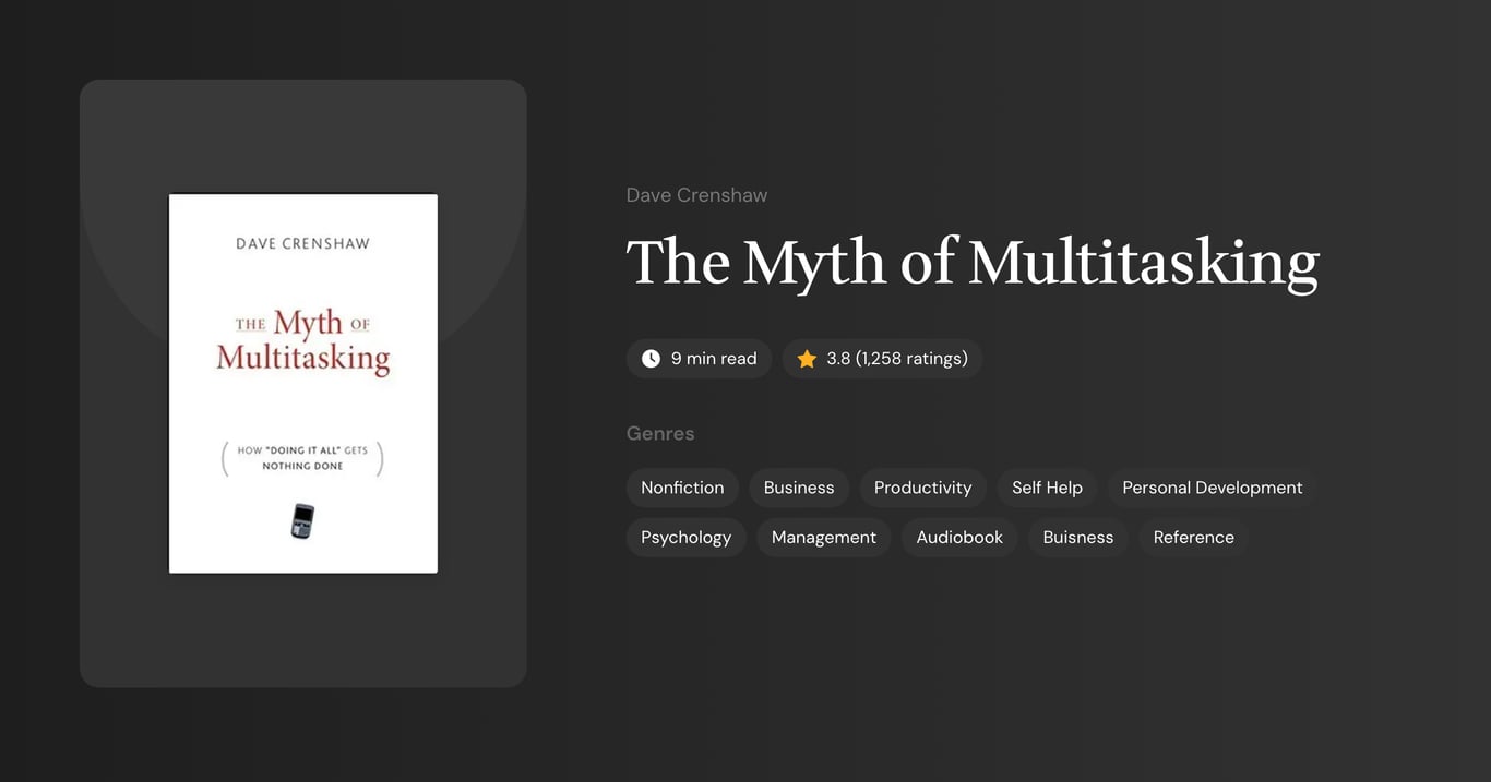 The Myth of Multitasking Book Summary