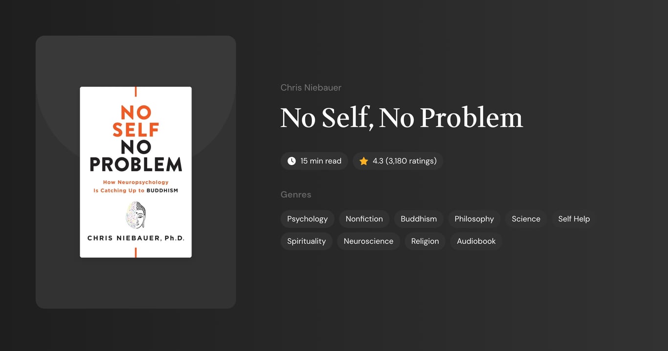No Self, No Problem Book Summary