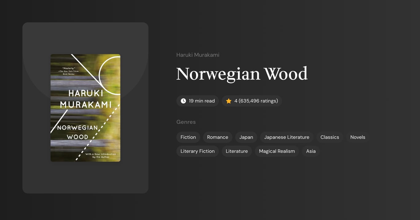 Norwegian Wood Book Summary