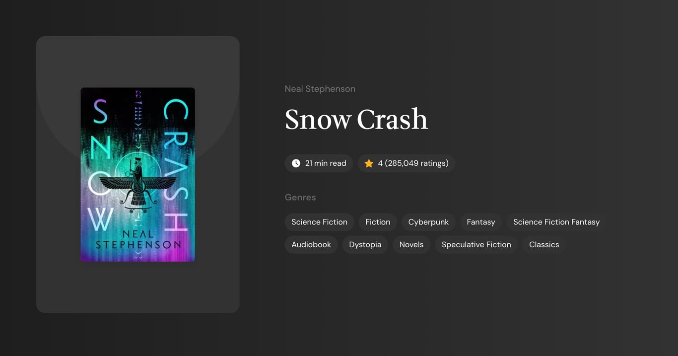Snow Crash Book Summary